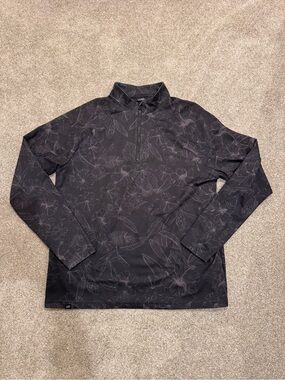 Sunday Swagger Black Floral Quarter-Zip Pullover